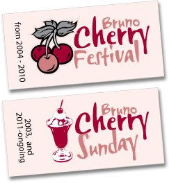 Bruno Cherry Sunday and Bruno Cherry Festival logos Bruno Cherry Sunday and Bruno Cherry Festival logos
